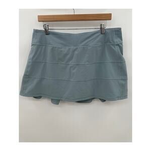 Lululemon Athletica Pace Rival Skirt Pleated Lined Blue Cast Size 12